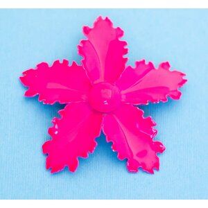 Vintage Bright Pink Flower Brooch - N29